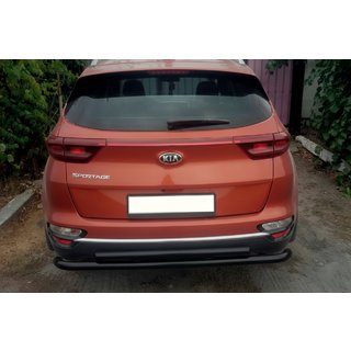 Zadnja zaščitna cev AK002-2 Black (nerjaveče jeklo) Kia Sportage 2015–2021 fotografija 2
