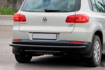 Volkswagen Tiguan 2007–2016 Zadnja zaščitna cev AK002-2 Black (nerjaveče jeklo) fotografija 1