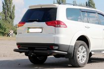 Mitsubishi Pajero Sport 2008–2015 Zaščita zadnjega odbijača AK003-Special Black (2 kosa, nerjavno jeklo) fotografija 1