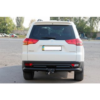 Zaščita zadnjega odbijača AK003-Special Black (2 kosa, nerjavno jeklo) Mitsubishi Pajero Sport 2008–2015 fotografija 2