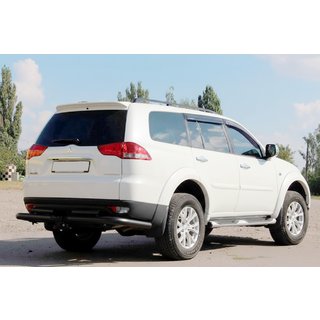 Zaščita zadnjega odbijača AK003-Special Black (2 kosa, nerjavno jeklo) Mitsubishi Pajero Sport 2008–2015 fotografija 3