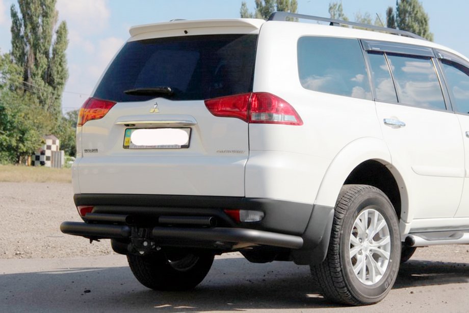 Mitsubishi Pajero Sport 2008–2015 Zaščita zadnjega odbijača AK003-Special Black (2 kosa, nerjavno jeklo) Image