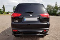 Mitsubishi Pajero Sport 2008–2015 Zadnji zaščitni lok AK002-2 Black (2 kos, nerjaveče jeklo) fotografija 1