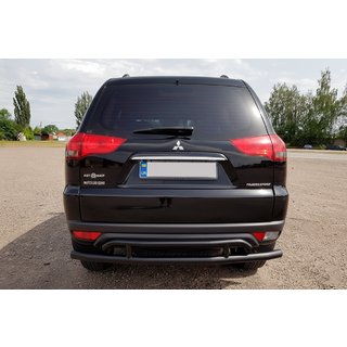 Zadnji zaščitni lok AK002-2 Black (2 kos, nerjaveče jeklo) Mitsubishi Pajero Sport 2008–2015 fotografija 1