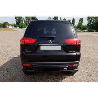 Zadnji zaščitni lok AK002-2 Black (2 kos, nerjaveče jeklo) Mitsubishi Pajero Sport 2008–2015 fotografija 4