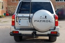 Nissan Patrol Y61 1997–2011 Zadnji zaščitni lok AK005-3 Black (nerjavno jeklo) fotografija 2