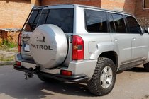 Nissan Patrol Y61 1997–2011 Zadnji zaščitni lok AK005-3 Black (nerjavno jeklo) fotografija 3