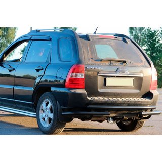 Zadnji zaščitni lok AK007 Black (nerjaveče jeklo) Kia Sportage 2004–2010 fotografija 1