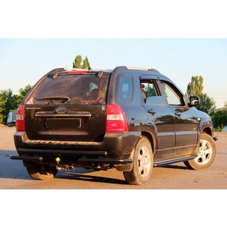 Zadnji zaščitni lok AK007 Black (nerjaveče jeklo) Kia Sportage 2004–2010 fotografija 2