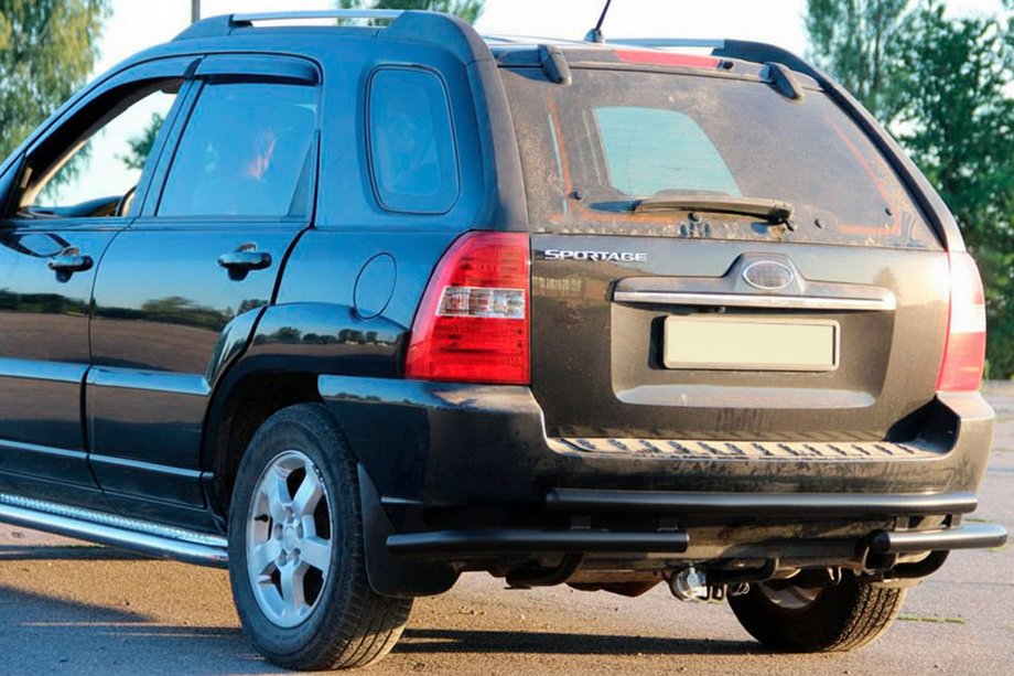 Kia Sportage 2004–2010 Zadnji zaščitni lok AK007 Black (nerjaveče jeklo) Image