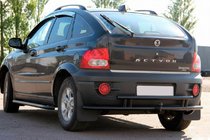SsangYong Action 2005–2018 Zadnja zaščitna cev AK005-2 Black (nerjavno jeklo) fotografija 1