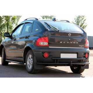 Zadnja zaščitna cev AK005-2 Black (nerjavno jeklo) SsangYong Action 2005–2018 fotografija 1