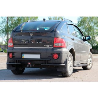 Zadnja zaščitna cev AK005-2 Black (nerjavno jeklo) SsangYong Action 2005–2018 fotografija 2