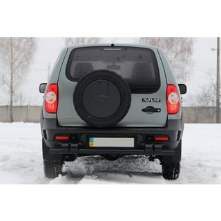 Zadnji zaščitni lok AK015 Black (nerjaveče jeklo) Chevrolet Niva 1998–2020 fotografija 2
