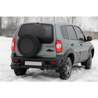 Zadnji zaščitni lok AK015 Black (nerjaveče jeklo) Chevrolet Niva 1998–2020 fotografija 1