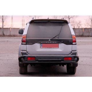 Zadnja zaščitna cev AK005-2 Black (nerjavno jeklo) Mitsubishi Pajero Sport 1996–2007 fotografija 2