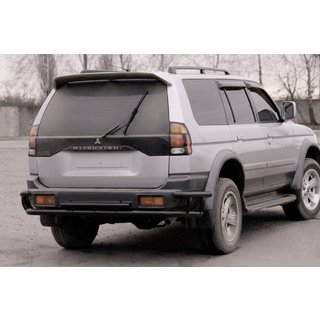 Zadnja zaščitna cev AK005-2 Black (nerjavno jeklo) Mitsubishi Pajero Sport 1996–2007 fotografija 1