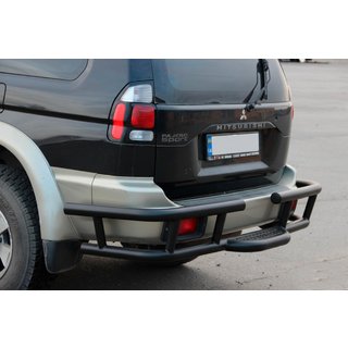 Zadnji zaščitni lok AK-Special Black (nerjaveče jeklo) Mitsubishi Pajero Sport 1996–2007 fotografija 1