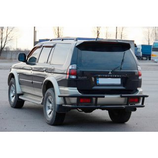 Zadnji zaščitni lok AK-Special Black (nerjaveče jeklo) Mitsubishi Pajero Sport 1996–2007 fotografija 2