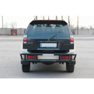 Zadnji zaščitni lok AK-Special Black (nerjaveče jeklo) Mitsubishi Pajero Sport 1996–2007 fotografija 4
