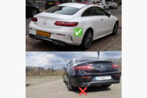 Mercedes E-class coupe C238 2016–2024 Zadnji difuzor Black z nastavki Chrome (AMG63 dizajn) fotografija 5
