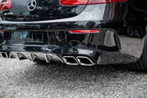 Mercedes E-class coupe C238 2016–2024 Zadnji difuzor Black z nastavki Chrome (AMG63 dizajn) fotografija 1