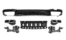 Mercedes Razred E W213 2016–2023 Zadnji difuzor z izpusnimi nastavki E63-Design Black (za AMG/AMG-Line 2016-2020) fotografija 1