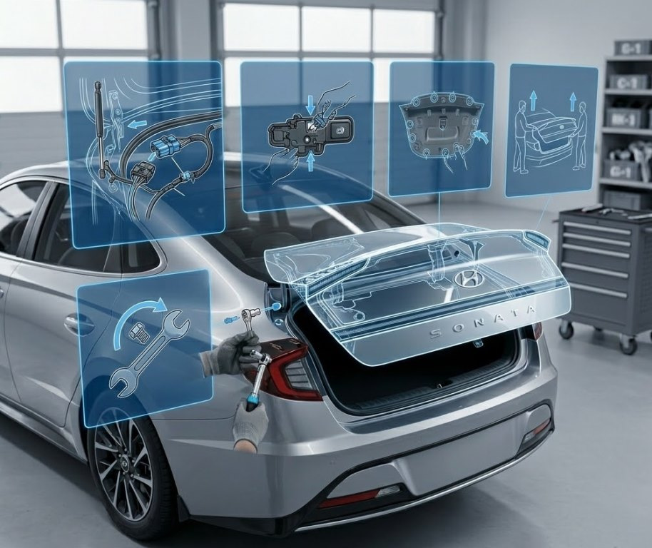 Hyundai Sonata: kako sneti pokrov prtljažnika? Navodila korak za korakom