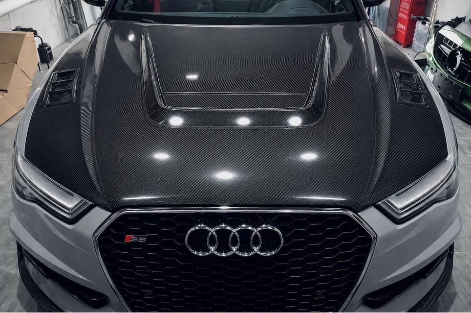 Audi A6 C7 2011–2017 Pokrov motorja (2014-2017, karbon) Image