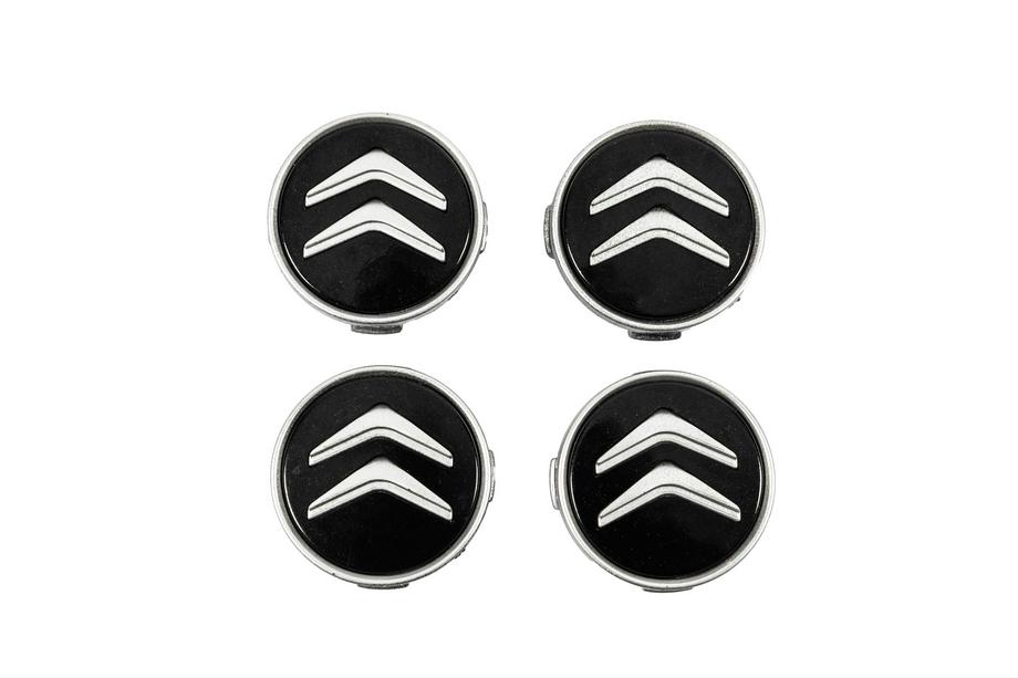 Citroen Sredinske kapice za platišča 60/56 mm (črne s kromom, 4 kosi) Image