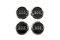 Audi Sredinski pokrovčki platišč 60/58 mm (črni s kromom, 4 kos) fotografija 1
