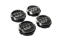 Audi Sredinski pokrovčki platišč 60/58 mm (črni s kromom, 4 kos) fotografija 3