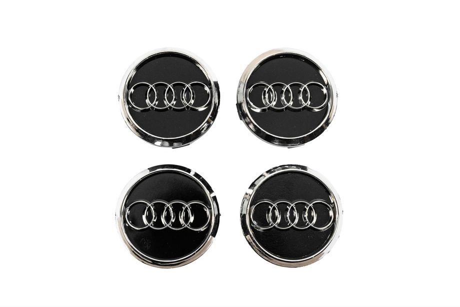 Audi Sredinski pokrovčki platišč 60/58 mm (črni s kromom, 4 kos) Image