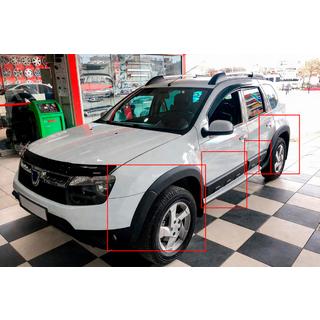 Nastavki blatniških lokov z letvicami EuroCap (12 kos, gladki, mat črna, ABS) Dacia Duster 2008–2018 fotografija 1