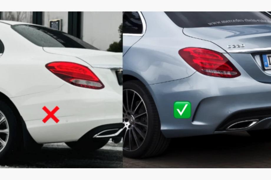 Mercedes C-class W205 2014–2021 Zadnje blatne zavesice Premium (za AMG-Line, 2 kos) Fotografija 2