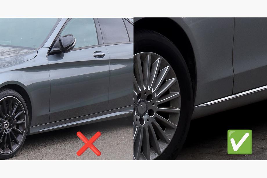 Mercedes C-class W205 2014–2021 Sprednje Premium blatne zavesice (za Base, 2 kos) Fotografija 2