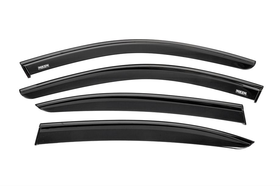 BMW serija 3 E90/E91 2005–2011 Vetrni deflektorji za okna s črno letvico Niken Luxury (4 kosi) Image