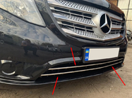 Mercedes Vito/V-razred W447 2014– Okrasne letvice za mrežo odbijača (2 kosa, nerjaveče jeklo) Vito potniški (krom) fotografija 2