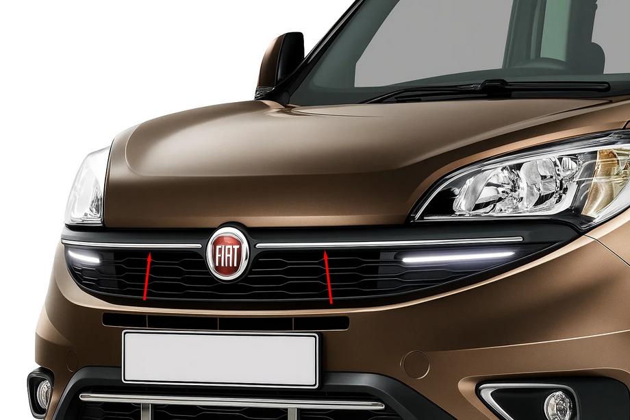 Fiat Doblo II 2010–2022 Nerjaveče letvice za masko hladilnika (2015↗, 2 kosa) Image