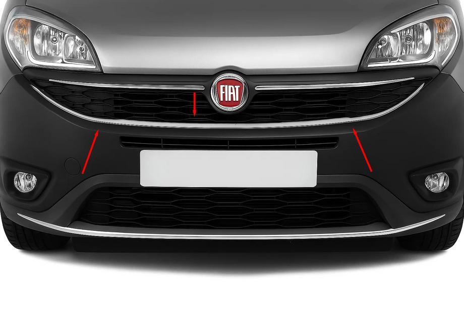 Fiat Doblo II 2010–2022 Okrasna obroba okoli spodnje maske (2015↗, nerjaveče jeklo) Image