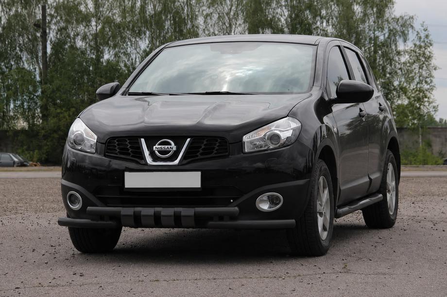 Nissan Qashqai 2010–2014 Sprednji zaščitni lok ST009-15 Black (nerjavno jeklo) Image