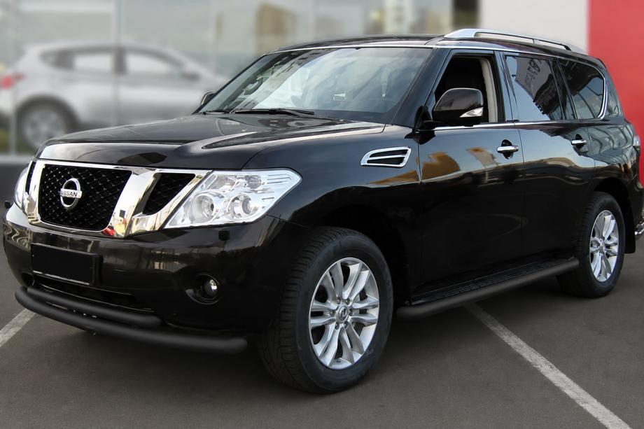 Nissan Pathfinder R51 2005–2014 Dvojni sprednji zaščitni lok Black (nerjavno jeklo) Image