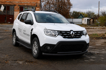 Dacia Duster 2018–2024 Sprednji zaščitni lok F3-10 Black (nerjaveče jeklo) fotografija 3