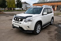 Nissan X-trail T31 2007–2014 Sprednji zaščitni lok ST007 Black (nerjaveče jeklo) fotografija 3