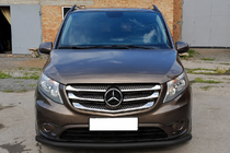 Mercedes Vito/V-razred W447 2014– Sprednji zaščitni lok ST008 Black (nerjaveče jeklo) fotografija 1