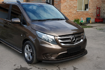 Mercedes Vito/V-razred W447 2014– Sprednji zaščitni lok ST008 Black (nerjaveče jeklo) fotografija 3