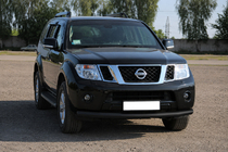 Nissan Pathfinder R51 2005–2014 Sprednja zaščita ST008-1 Black (nerjavno jeklo) fotografija 2