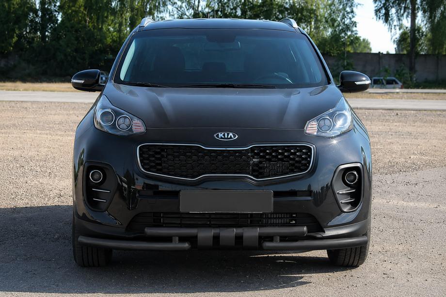 Kia Sportage 2015–2021 Sprednja zaščita ST009-15 Black (nerjavno jeklo) Image
