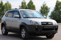 Hyundai Tucson JM 2004– Sprednji zaščitni lok ST014 Black (nerjaveče jeklo) fotografija 2