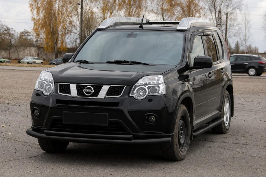 Nissan X-trail T31 2007–2014 Sprednji zaščitni lok ST014 Black (nerjavno jeklo) Image
